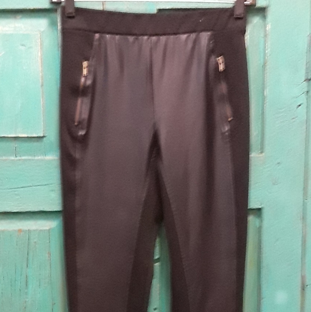 Women's Black FauxFront Leather Leggings Sz. S